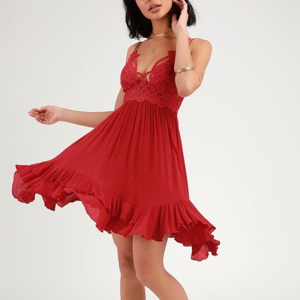 Free People FP One Adella Crochet Lace Slip Dress